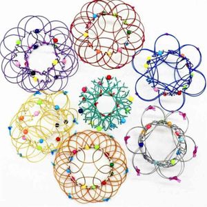 kablolu sepetler toptan satış-Çoklu Değişiklikler Mandala Çiçek Sepeti Sihirli Akış Halka Fidget Oyuncaklar El Yapımı Renkli Demir Döngüler Tel Stres Rahatlatıcı Rölyef Parmak Eğlenceli Oyun H33MDRX