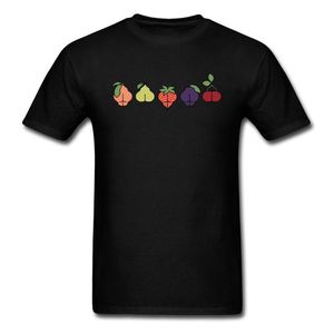 T shirts T shirts Grappige Cherry Aardbei Peach Druif Booty Line T shirt Fruit Cartoon Tops Korte Mouw Tees Shirts Fool s Day Gift