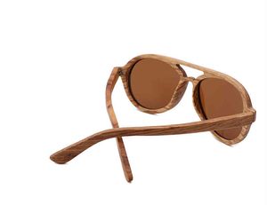 Fabryka Gorąca Sprzedaż Wholale Niestandardowe Sun Szkło Spolaryzowane Lustro UV400 Rim Oval Zebra Drewniane Okulary dla kobiet Mężczyzn