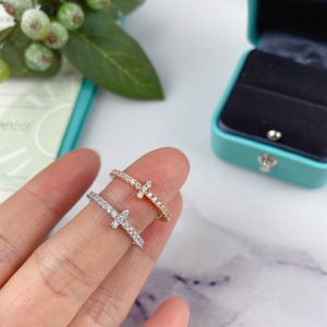 Mode Designer Gouden Letter Band Ringen Bague voor Lady Dames Party Bruiloft Liefhebbers Gift Engagement Sieraden met Doos