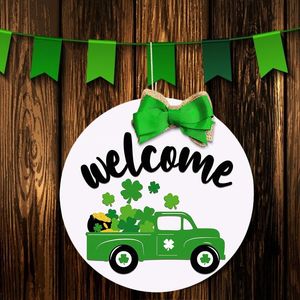 Decorative Objects Figurines Happy St Patrick s Day Hanging Decorations Green Sign Indoor Outdoor Door Pendant Kawaii Home Decoration Acc
