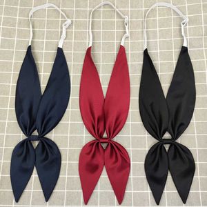 Japanska Kvinnors Matt Tyg Satin Solid Färg Bow Tie Nej Guldfisk Tie Scarf Sailor Uniform Tillbehör H1018