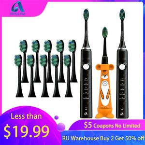 Wholesale sonic bath resale online - Sonic Electric Toothbrush Proalpha Automatic Smart Tooth Brush Waterproof Bath Rechargeable Toothbrushes With Brush Heads Set H0913