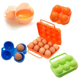 lagerbehälter küche großhandel-2 Gitter Egg Aufbewahrungsbox Container Tragbare Kunststoffeihalter für Outdoor Camping Picknicker Eier Box Fall Küche Organizer W