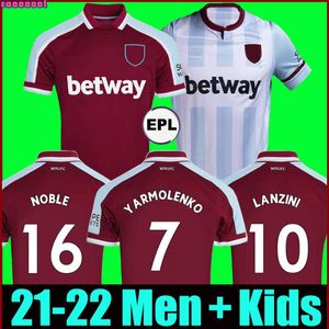 125 kit al por mayor-20 LINGARD West Ham Fútbol Jersey United Noble Jerseys Anderson Rice Rice Noble Football Shirts Men Kids Kit años