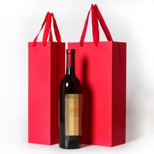 Gift Wrap creative packaging bags paper gifts box with string for red wine oil champange bottle carrie holder packing1 R2