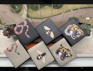 Wholesale long bees for sale - Group buy Men Animal Short Wallet Leather Black Snake Tiger Bee Wallets Women Long Style Luxury Purse Wallet Card Holders With Gift Box Top Quality