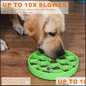Wholesale suction cup dog bowl for sale - Group buy Bowls Pet Supplies Home Gardenslow Feeder Dog Bowl With Bottom Suction Cup Non Slip Anti G Puzzle Feeders Interactive Bloat Stop Dogs Kdjk