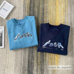 bayanlar v boyun sweatshirtleri toptan satış-Erkek Hoodies Tişörtü Boy FW V Yaka Mektup Baskı Kazak Adreerror Gevşek Kalın Kazak Erkek Kadın Yüksek Kaliteli Hoodie