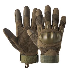 Fem fingrar handskar full finger taktisk armé militär paintball skytte pu läder pekskärm gummit skyddsutrustning kvinnor män
