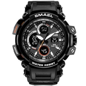 großer plastikfall großhandel-WJ Big Case Quarz und Digitaluhr Hohe Qualität Kunststoff Band Wasserdichte Armbanduhr Luxus Mode Leuchtende Uhr