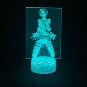 Kids Night Light LED D Picture Lampa Anime Nightlight Attack na Titan Hange Zoe Bluetooth Głośnik Pokój Decorteenager Prezent