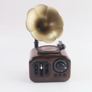 Hand Ed Wood Musical Box Vintage Phonograph Shaped Music Födelsedagsfest Retur Gåvor för Barn Bordsdekorationer Favorit