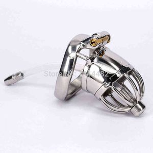 Wholesale urethral male chastity cages resale online - NXY Erotic Urethral Lock Male Chastity Device Stainless Steel Cock Cage Metal Belt with Urethral Sound Dilator Bondage Intimate Goods for Men