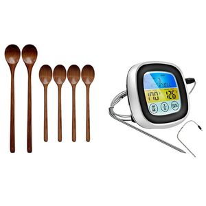ingrosso set di accessori per barbecue-Accessori per utensili set di alimenti digitali barbecue barbecue utensili da cucina cucchiaio di legno