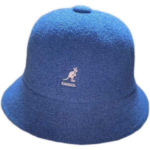 Kangaroo Kangol Cotton and Linen Fisherman Hat Female Summer Breathable Fashion Bell Shape Hat Net Red Foldable Sunscreen Hat Q0805