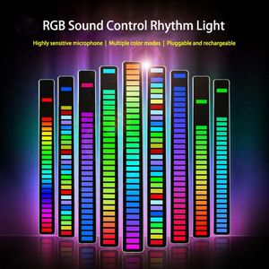 ingrosso luci audio per auto-Luci notturne LED Light Light Ambient Voice Control Pickup Rhythm Music RGB Light Bar USB Car Desktop Home Audio Modellazione Styling Cool Styling