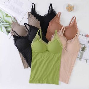 New autumn and winter women s long vest sexy adjustable shoulder strap bottoming shirt detachable bra without steel ring