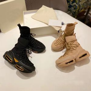 Wholesale new boots for winter for sale - Group buy Designer new womens socks boots knitted material thick bottom lace up trend classic high quality non slip leather fashion winter heel round head letter size