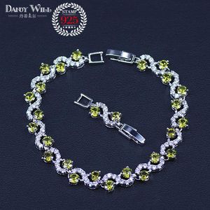 Wholesale olive charm bracelet resale online - Charm Bracelets Elegant Blue Olival Green Cubic Zircon Stone Bracelet For Women S Shape CZ Fashion Jewelry Christmas Gift