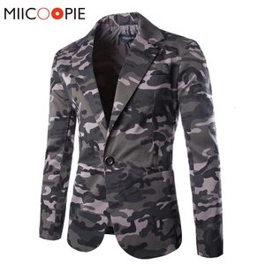 Men Single Button Camouflage Blazers Jacket Casual Asian Size Slim Fit Blazer Suits Masculino Fashion Brand Mens Army Suit Coat Men s
