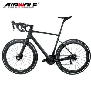 Airwolf C Carbon Fiber Gravel Bike Complete Road Cyclocross Bicycle cm Fully Internal Wiring Bikes for Shimano R8070 Di2 Gropuset