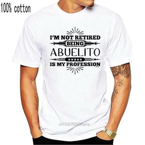 emeklilik t shirt toptan satış-Erkek T Shirt emekli Abuelito Emeklilik Hediye İspanyolca Büyükbaba Genç Erkek Kısa Kollu Pamuk T shirt Erkekler için