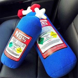 otomobil oyuncakları toptan satış-NOS Nitrous Oksit Şişesi Peluş Yastık JDM Sürüklenen Bebek Dolması Oyuncak Büyük Kafalık Yastık Araba Için Iyi Hediye LA285