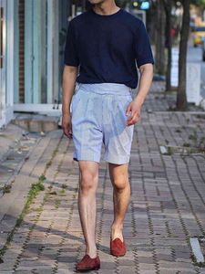 ingrosso pantaloncini selezionati-Gurkha fatto in casa Casual da cinque minuti pantaloncini per la selezione degli uomini di puro cotone teersucker tessuto Slim Summer Street Snap H1210