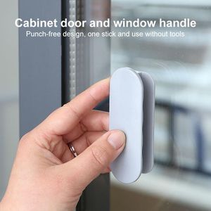 Handles Pulls Multifunctional ABS Plastic Door Window Cabinet Drawer Tools Self Adhesive Auxiliary Home Improvement