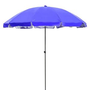 Paraplu s ft Outdoor Steel Patio Paraplu Gestreepte tafelmarkt met Push Butting Tilt and Crank