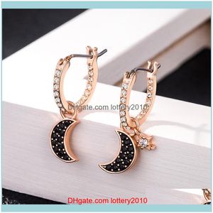 Wholesale earring and necklace resale online - Pendant Necklaces Pendants Jewelryshi Jia Xing Moon Female Chain Clavicle Necklace Bracelet Earring Set Of Tiktok Red And The Same