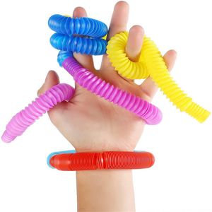 Wholesale stretch toys resale online - FREE By Sea Colorful DIY Toy Building Plastic Fidget Sensory Tools Pipe Sensory Toys For Kids Stretch YT199504