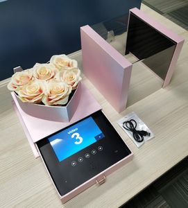 Hardcover bröllopsinbjudningar Universal LCD skärm Skärm Anpassad presentförpackning för reklam Företag Födelsedag Flower Boxes Wrap