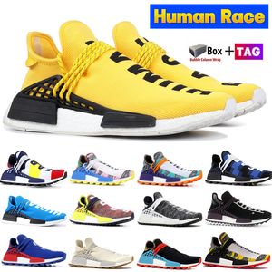 mens sarı koşu ayakkabıları toptan satış-NMD HU İnsan Yarışı Koşu Ayakkabıları Pharrell Williams Sarı Oreo Güneş Paketi Anne Bbc Siyah Erkek Bayan Eğitmenler Çok Renkli Çıplak Nerd Krem Tasarımcı Sneakers ile Kutusu