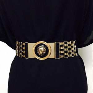 Riemen metalen helder oppervlak holle ketting elastische riem twist spiegel dunne vrouwelijke vrouw luxe