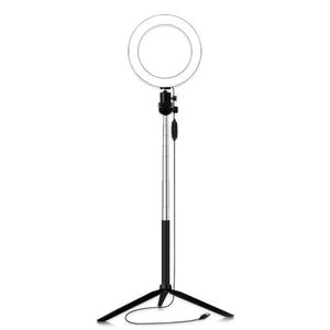 Flashes Inch Five in one Set LED Ring Light Aluminum Alloy Round Tripod Selfie Stick Mobile Phone Clip Bluetooth Adapter With