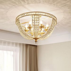 Ceiling Lights Luxury Gold Crystal For Bedroom Living Room Lamps Loft Large Flush Mount Kitchen Fixtures French Lighting