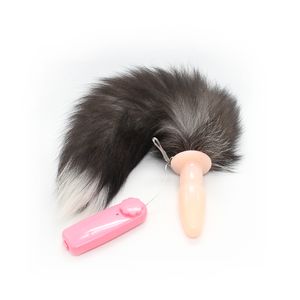Female Soft Silicone Anal Plug With Sexy Fox s Tail Bondage BDSM Product Adult Sex Games Butt Slap Vibration Kinky Anus Vibrator Toy