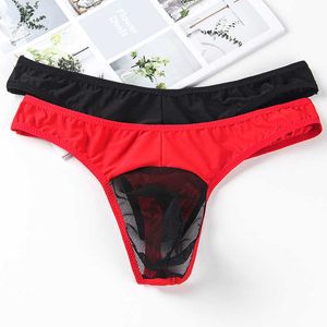 homens confortáveis ​​thong venda por atacado-Homens diversão underwear malha transparente sexy perspective briefs thong respirável e confortável