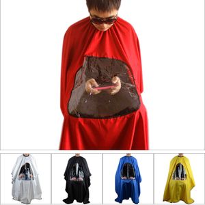 Pro Salon Barber Hair Cutting Gown Cape With Viewing Window Hairdresser Wrap Apron on Sale