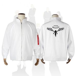 anime jacke kostüme für männer großhandel-Anime Tokyo Revengers Cosplay Kostüm Hanemiya Kazutora Walhalla Uniform Mantel Weiße Jacke Erwachsene Männer Stickerei
