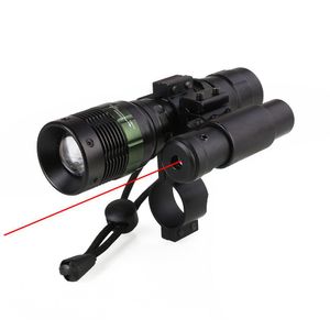 red dot laser for rifles großhandel-Taktischer roter Laserdot Sicht LED LED Zoomable Taschenlampe mit Ringen Mount Combo für Gewehr Flinte
