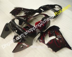 ZX R ZX9R Bodywork Spare Fairings Set For Kawasaki ZX9R ZX R Red Flame Black ABS Motorcycle Fairing Injection Molding