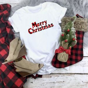 Plaid Wesołych Świąt Bożego Narodzenia i Kobiet Męskie Koszulki Moda Graficzny Cute Tee Kawaii Hipster Party Style Tumblr