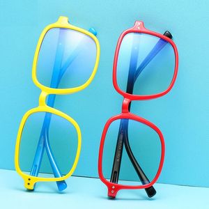 Wholesale eye glasses frames for girls for sale - Group buy Blue Light Blocking Children Eyeglasses Lens Frame Silica Gel Eye Glasses Rectangle Eyewear Accessories For Boy Girls Sunglasses