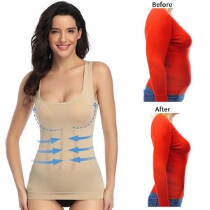 Wholesale compression camisole resale online - Women s Shapers Shapewear Cami For Women Padded Tummy Control Tank Top Slimming Camisole Body Shaping Compression Vest
