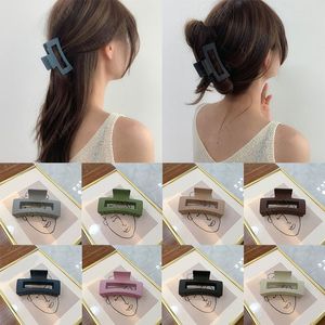 Wholesale matte hair claw clips resale online - Large Size Matte Hollow Square Acetate Hair Claws Geometric Hair Clip Women Girl Solid Color Chic Barrettes Frosted Hair Clamps