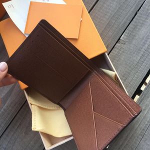 money clip wallet großhandel-2021 Mode Hohe Qualität Kurze Brieftasche Plaid Brief Drucken Designer Karteninhaber Luxus Marke Unisex Geldclip mit Box