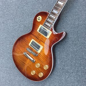 guitare électrique standard achat en gros de Mise à niveau personnalisée R9 Tiger Flame Guitare électrique pour la guitare Standard LP